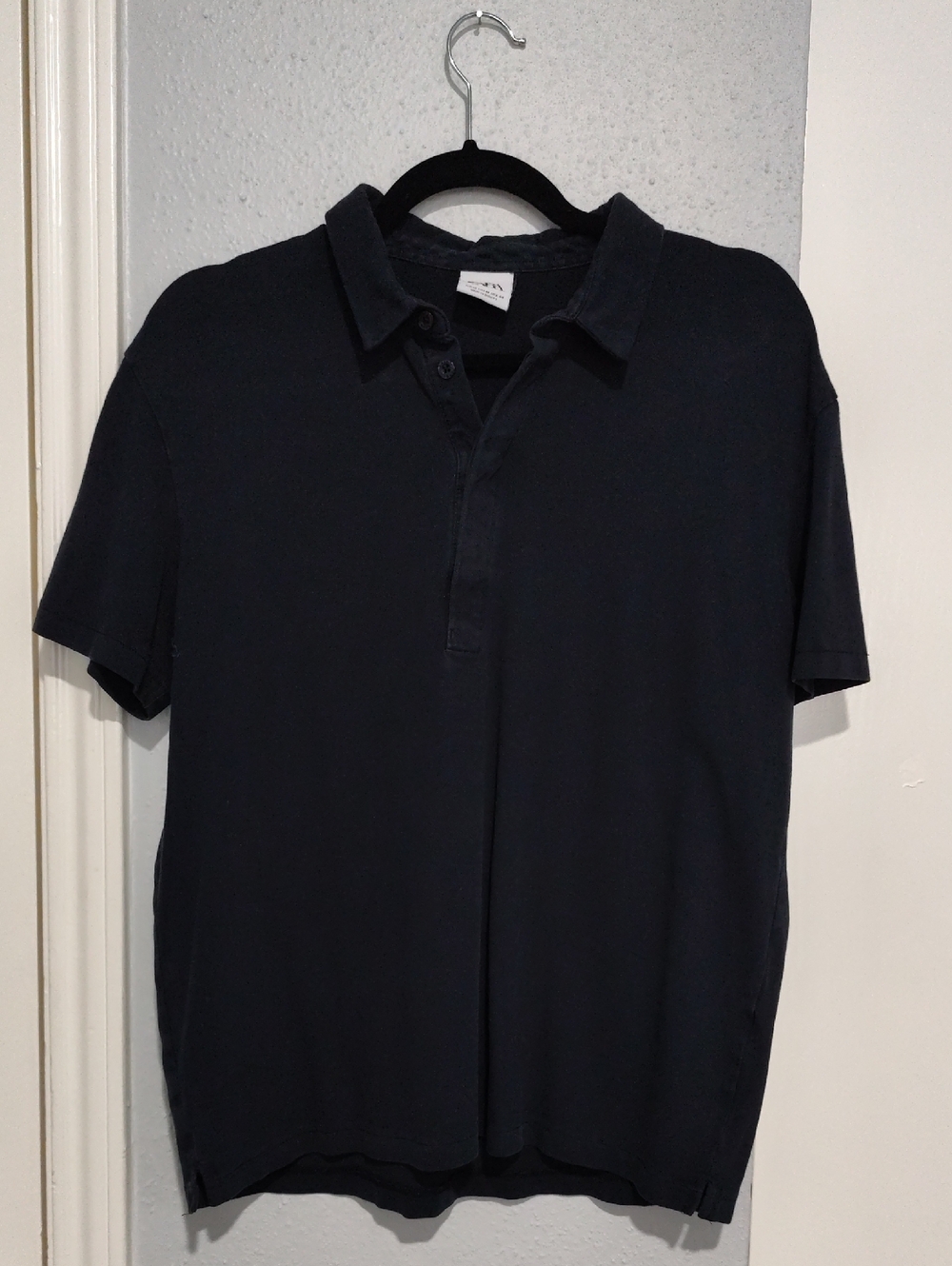 Zara Men's Dark Navy Polo Shirt